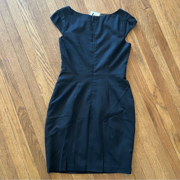 Chequer Classic Black Mini Dress Office/Night Out Tailored Cap Sleeves Size 8 - Picture 5 of 9